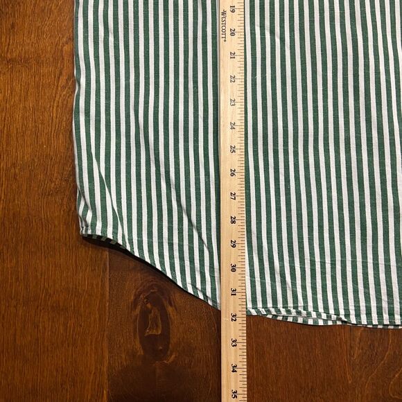 Polo by Ralph Lauren Green and White Striped Casual Button Down Shirt - Picture 8 of 8